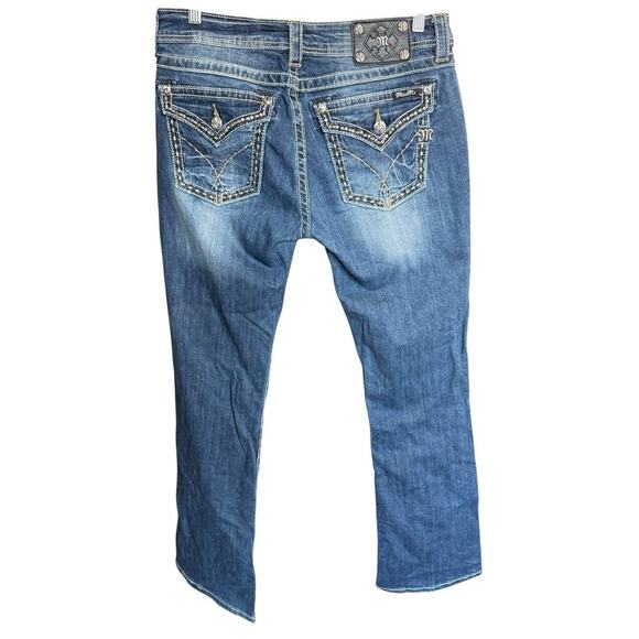 Vtg Y2K 90s Miss Me Jeans Women's Embellished Signature Rise Bootcut Whiskers 31 - Picture 4 of 13